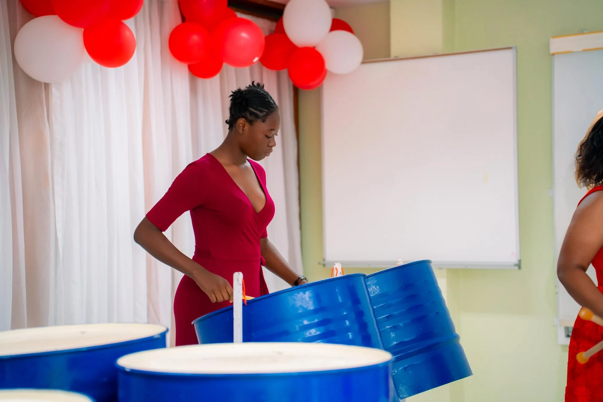 Steelpan performers at the school’s Night of Caroling