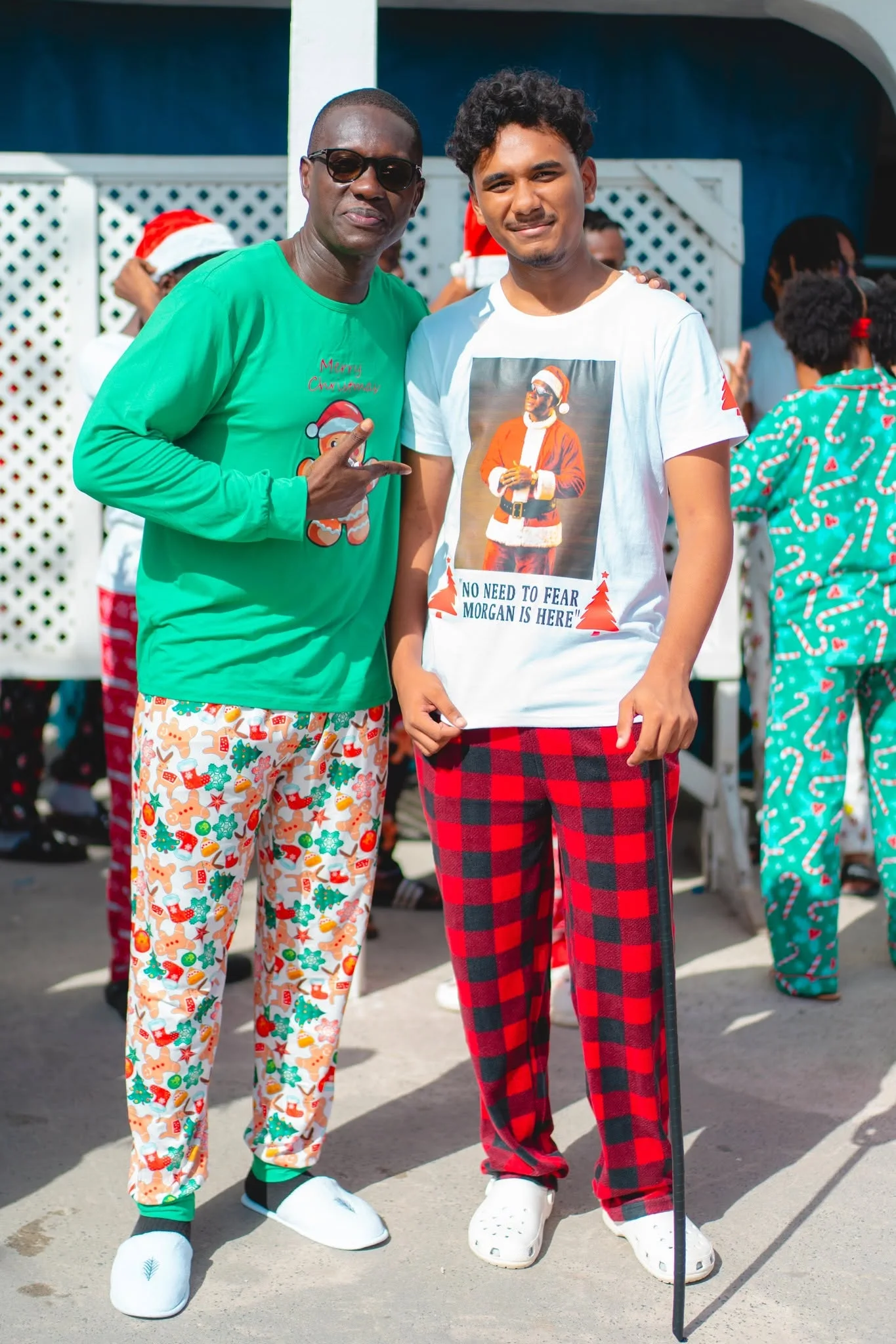 A moment from the Christmas Pajama Class celebration.
